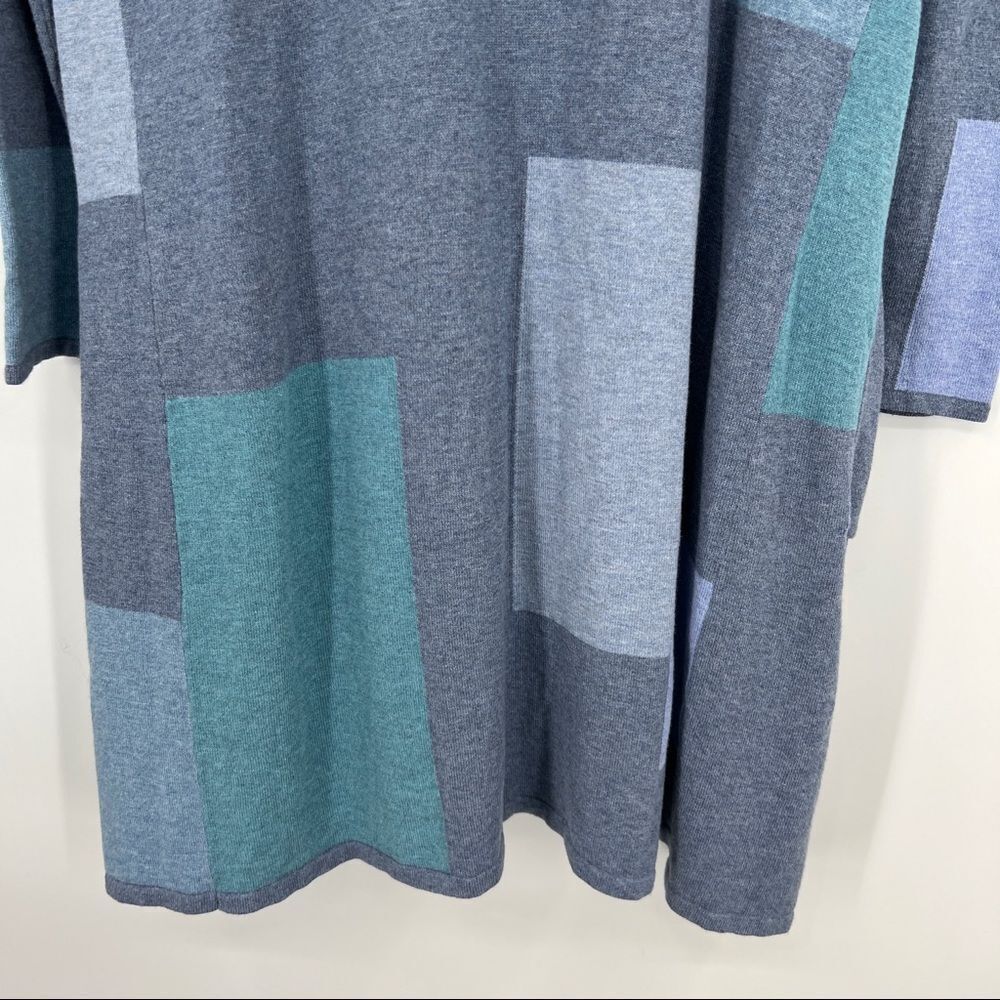 J. Jill Multi Patchwork Colorblock Blue Open Drap… - image 7